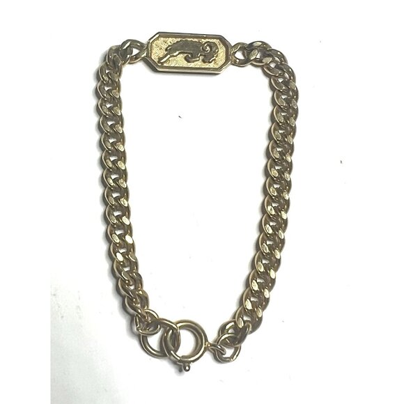 Vintage Crown Trifari Zodiac Aries Gold Tone Bracelet Size 6.5” - Picture 2 of 5